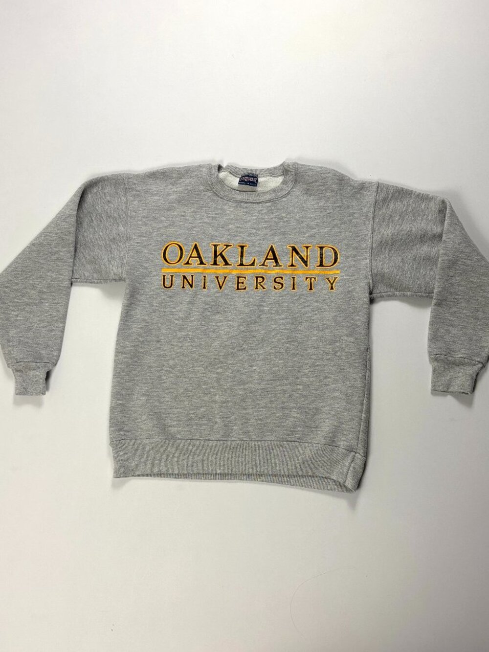 VTG Oakland University Jansport Crewneck Sweatshirt Gray Sz S (Tag L) Grizzlies